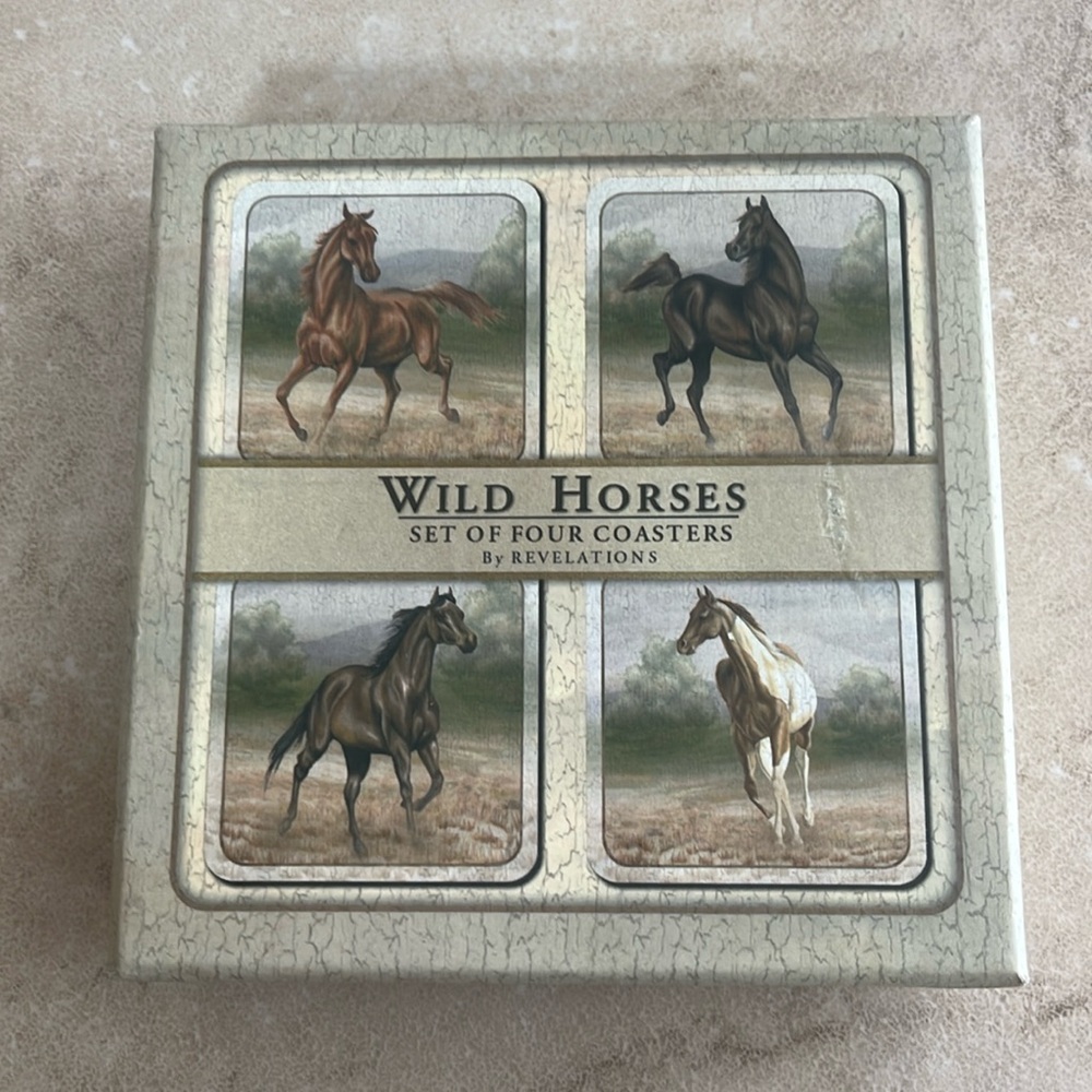 NWOT Wild Horses Coasters - Set of 4